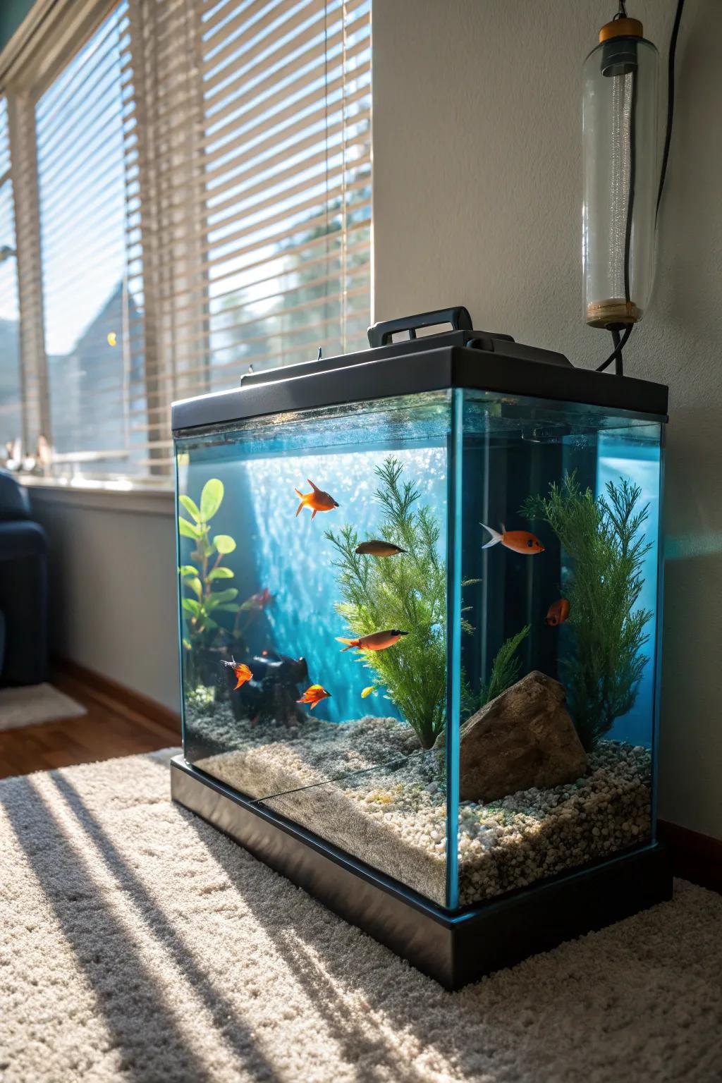 Incorporate a splash of color using brilliant substrates for your aquarium.