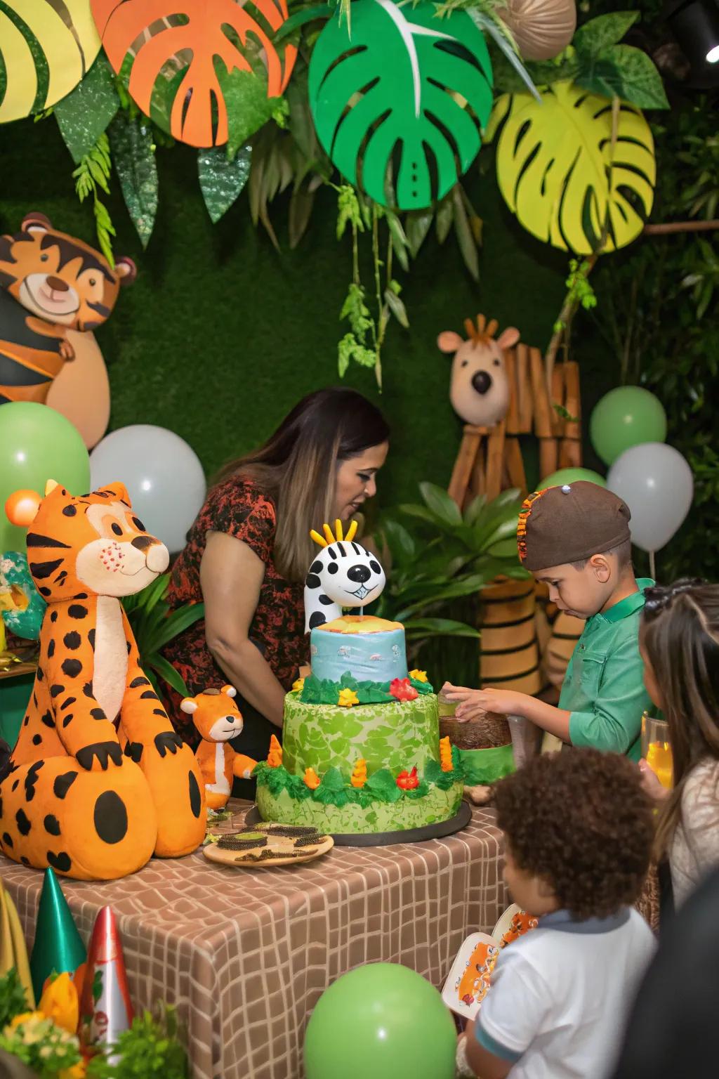 Morph your area into a jungle-themed escapade with the 'Wild One' concept for your budding explorer.
