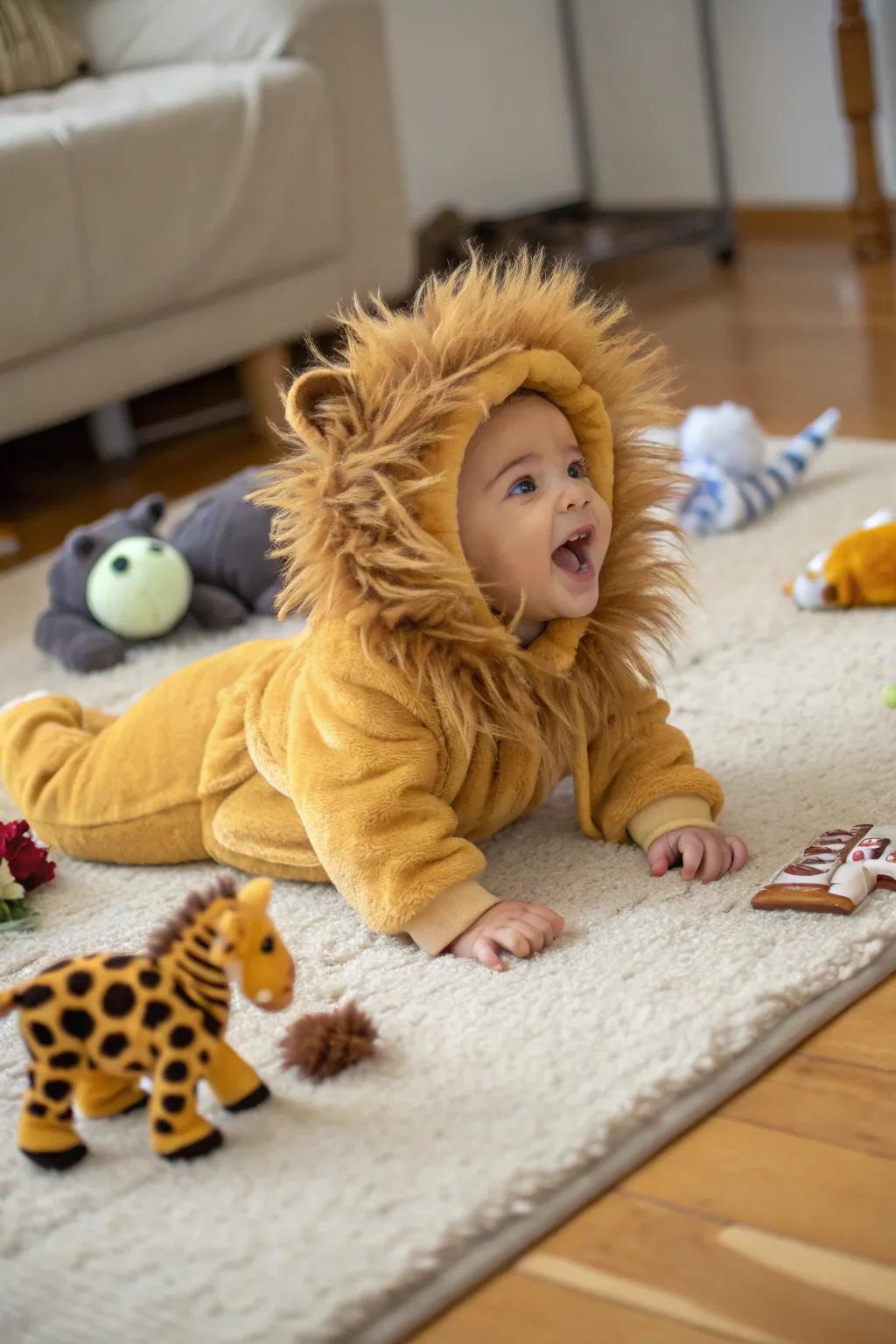 Make a grand entrance this Halloween with this lion attire.