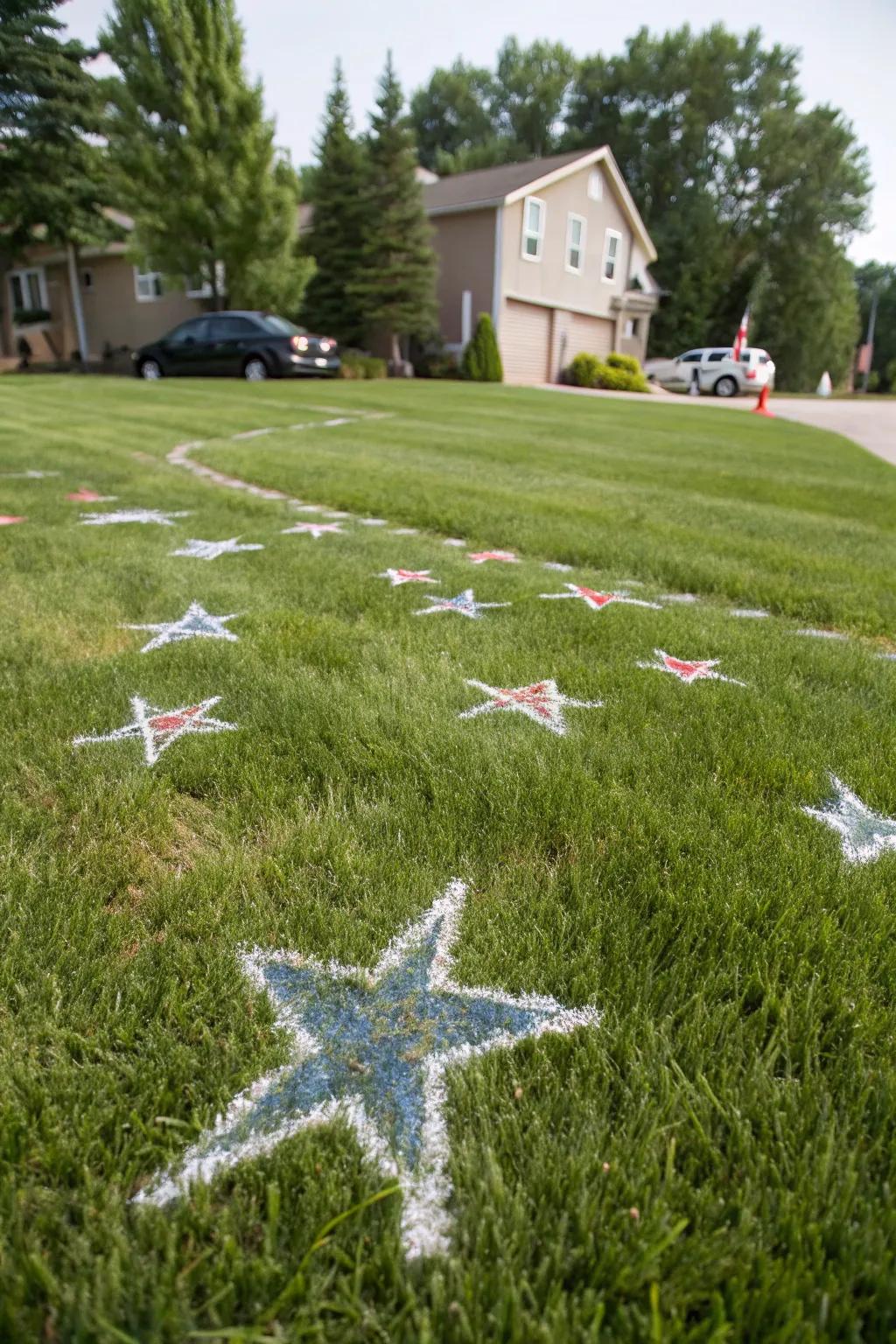 Introduce a playful element to your celebration with star-themed lawn decorations.
