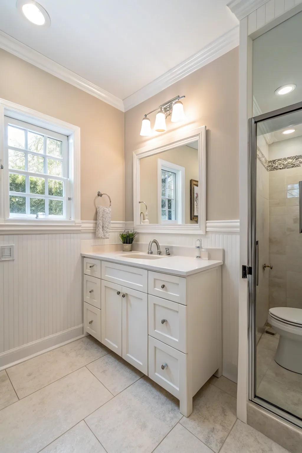 Understated tones have the ability to give limited spaces an airy and uncluttered impression.
