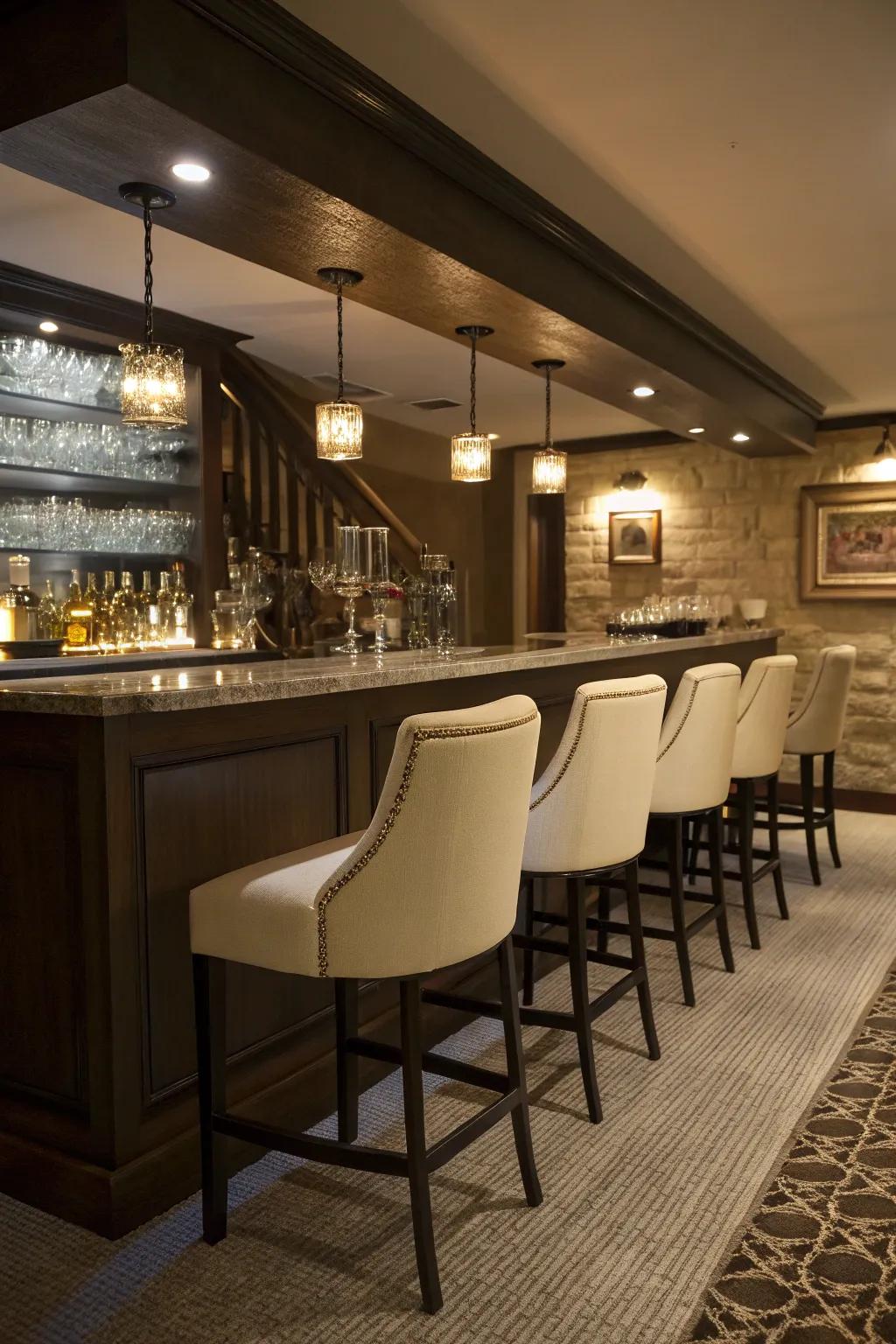 Enhance your entertaining area with a sophisticated home bar.