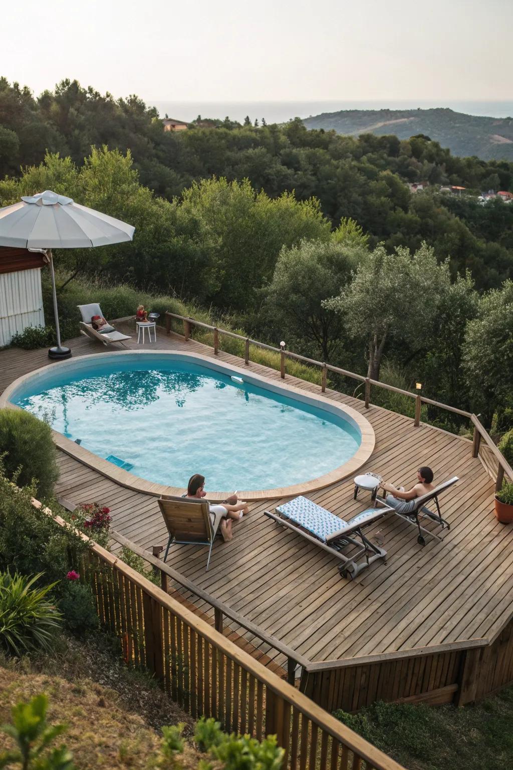 A timber deck contributes refinement and usability to your pool zone.