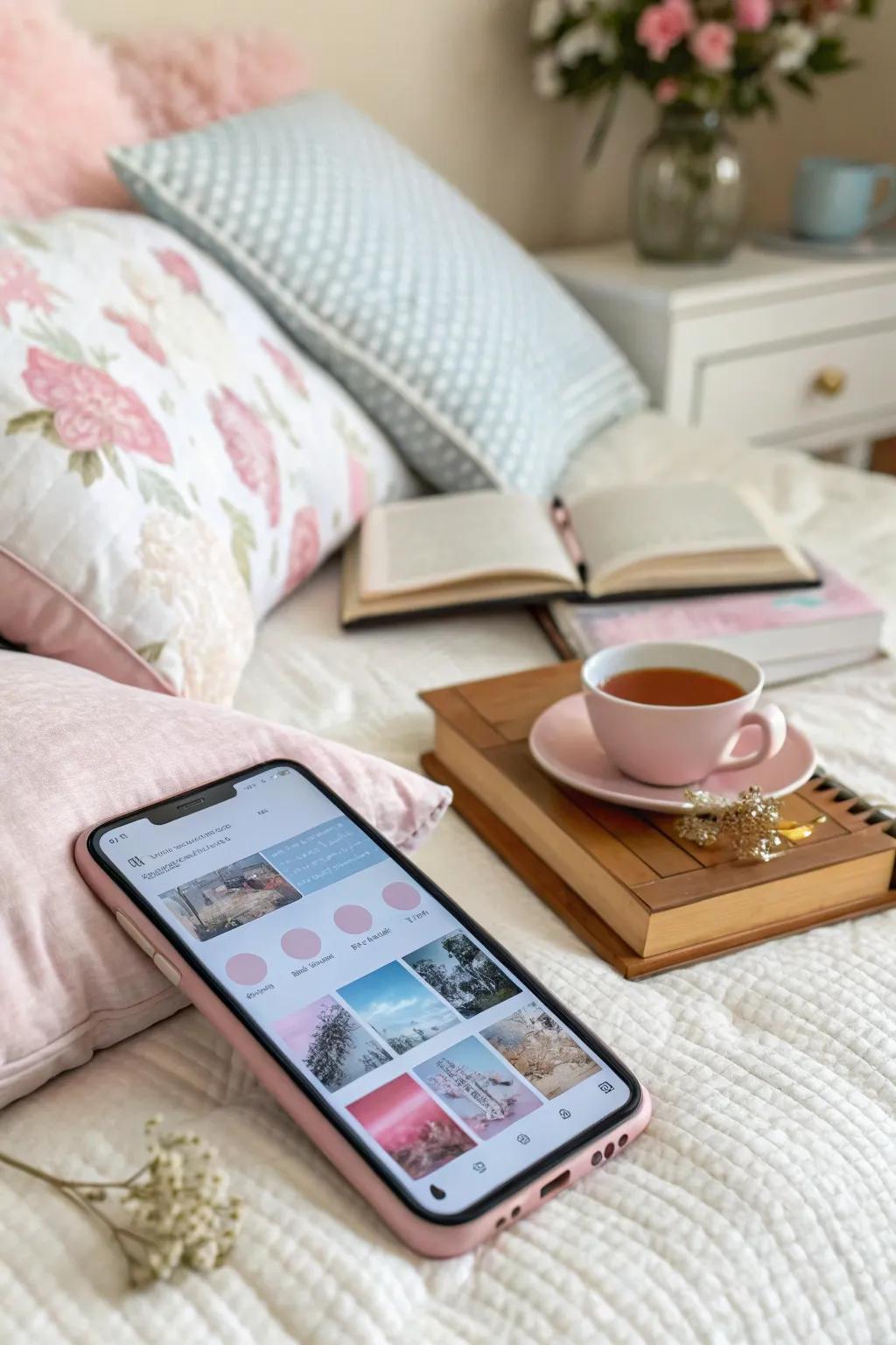 Delicate and soothing pastel widgets create a serene screen atmosphere.