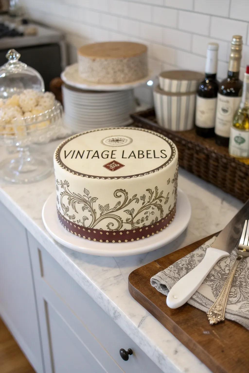 Cake with Personalized Timeless Labels