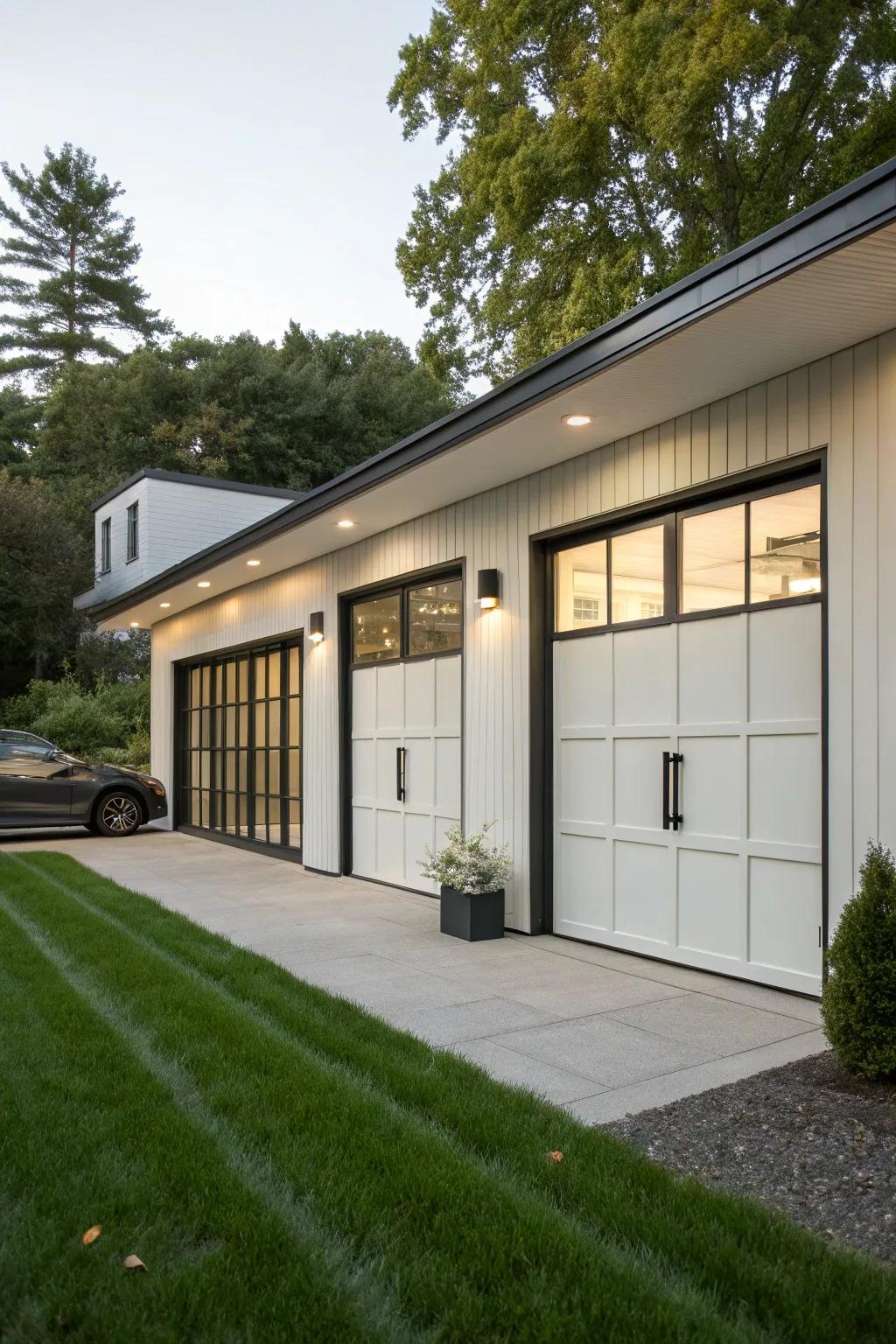 A garage entrance that infuses the home with style and character.