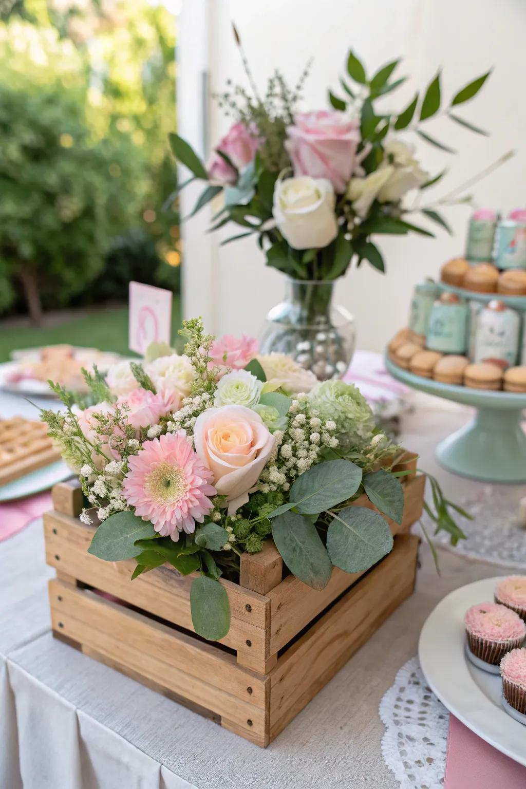 Rustic beauty accentuated with floral touches, designed to create a comfortable environment