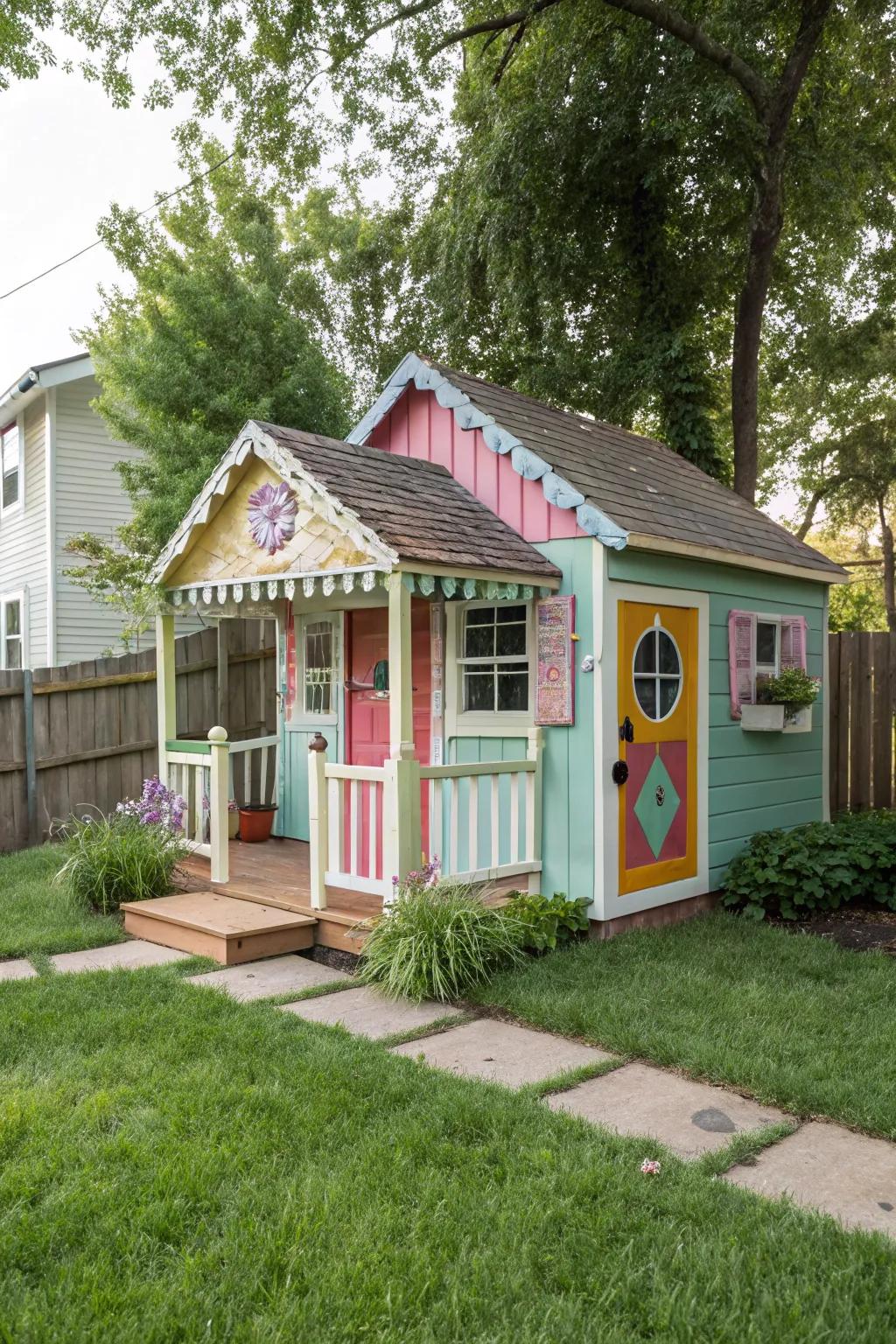 Radiant colors make a small-home clubhouse vibrant.