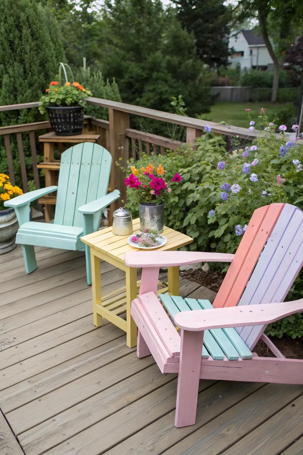 With a little care, transform old furniture into charming deck features.