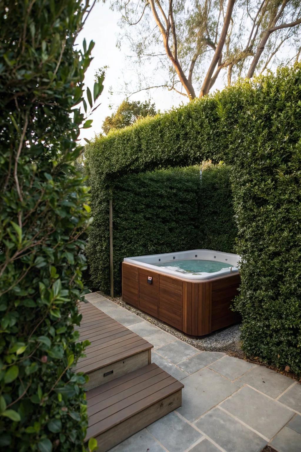 A dense hedge offers privacy and a natural touch.