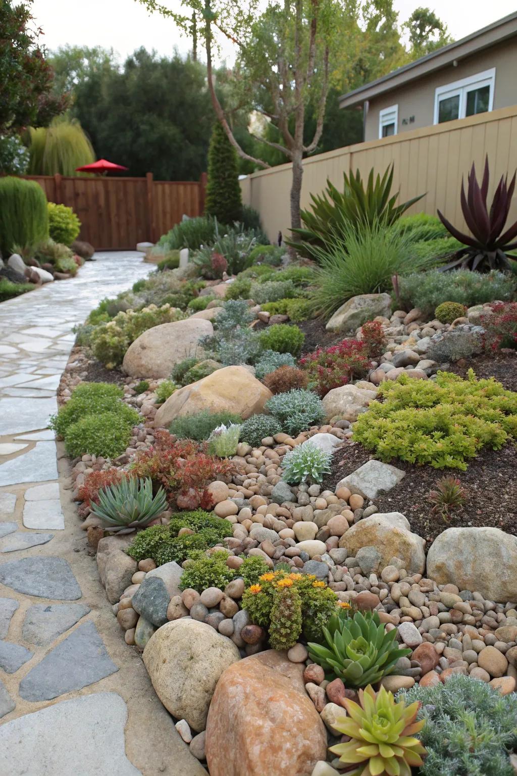 Stone gardens unite minimalistic charm with nature's refinement.