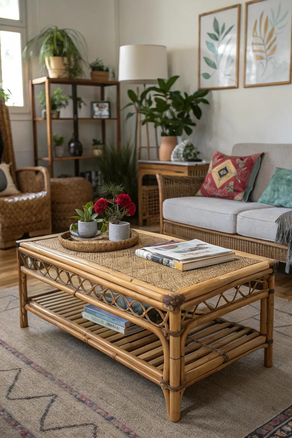 Bamboo center surface as a centerpiece