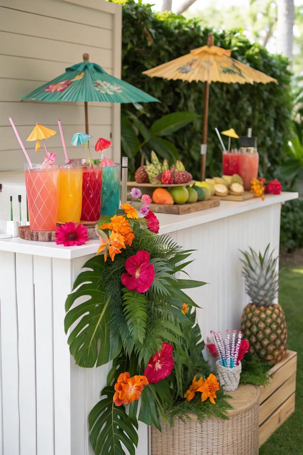 A themed drink preparation area turns every party into a memorable event.
