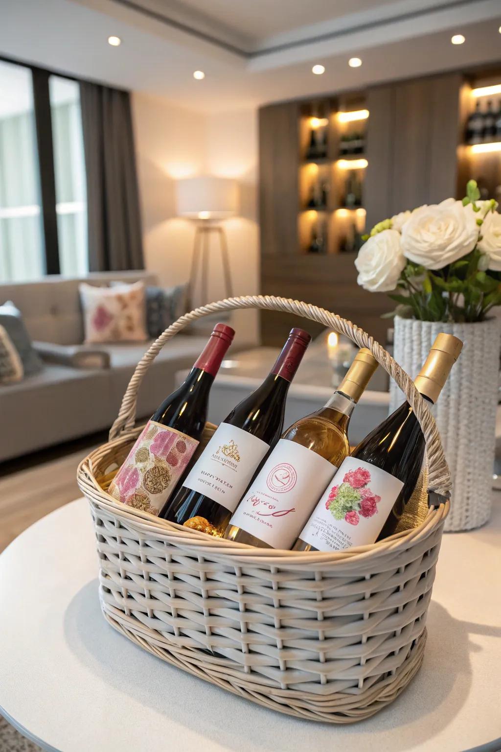 An elegant wine assortment personalized for a distinctive touch.