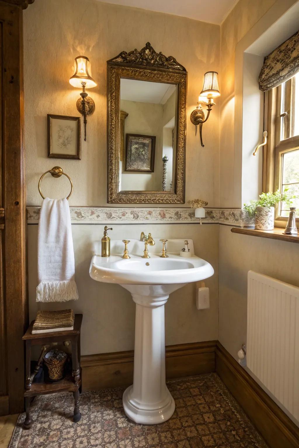 Realize a classic ambiance with vintage-themed accents.