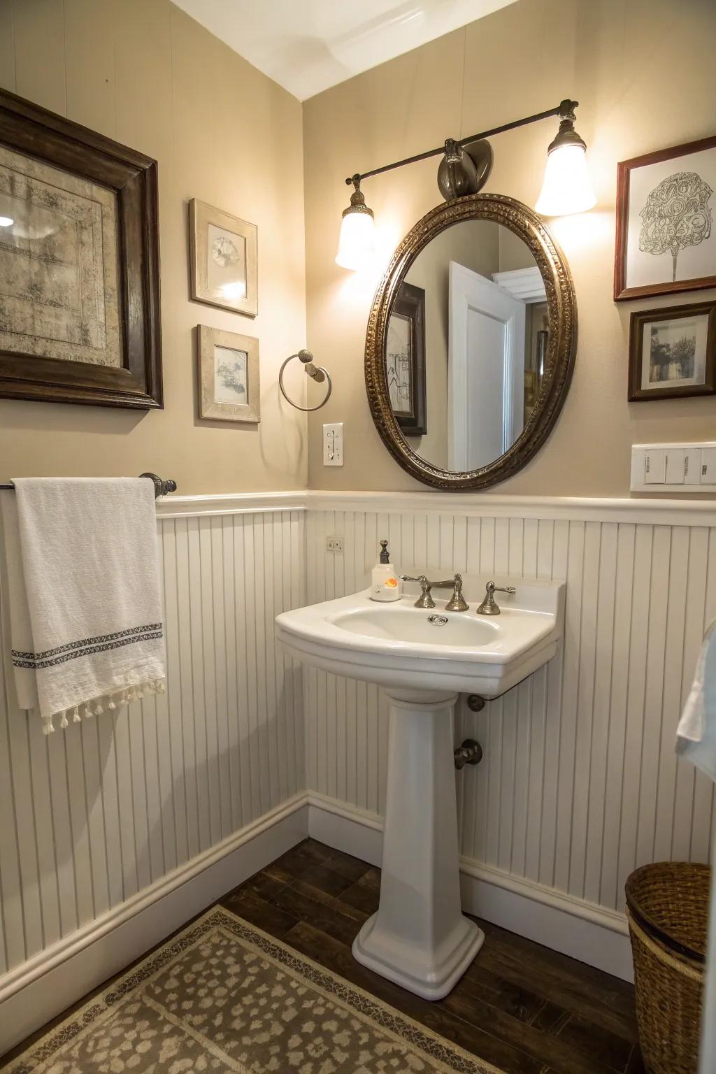 Raised panel wainscoting provides stylish protection for your walls.