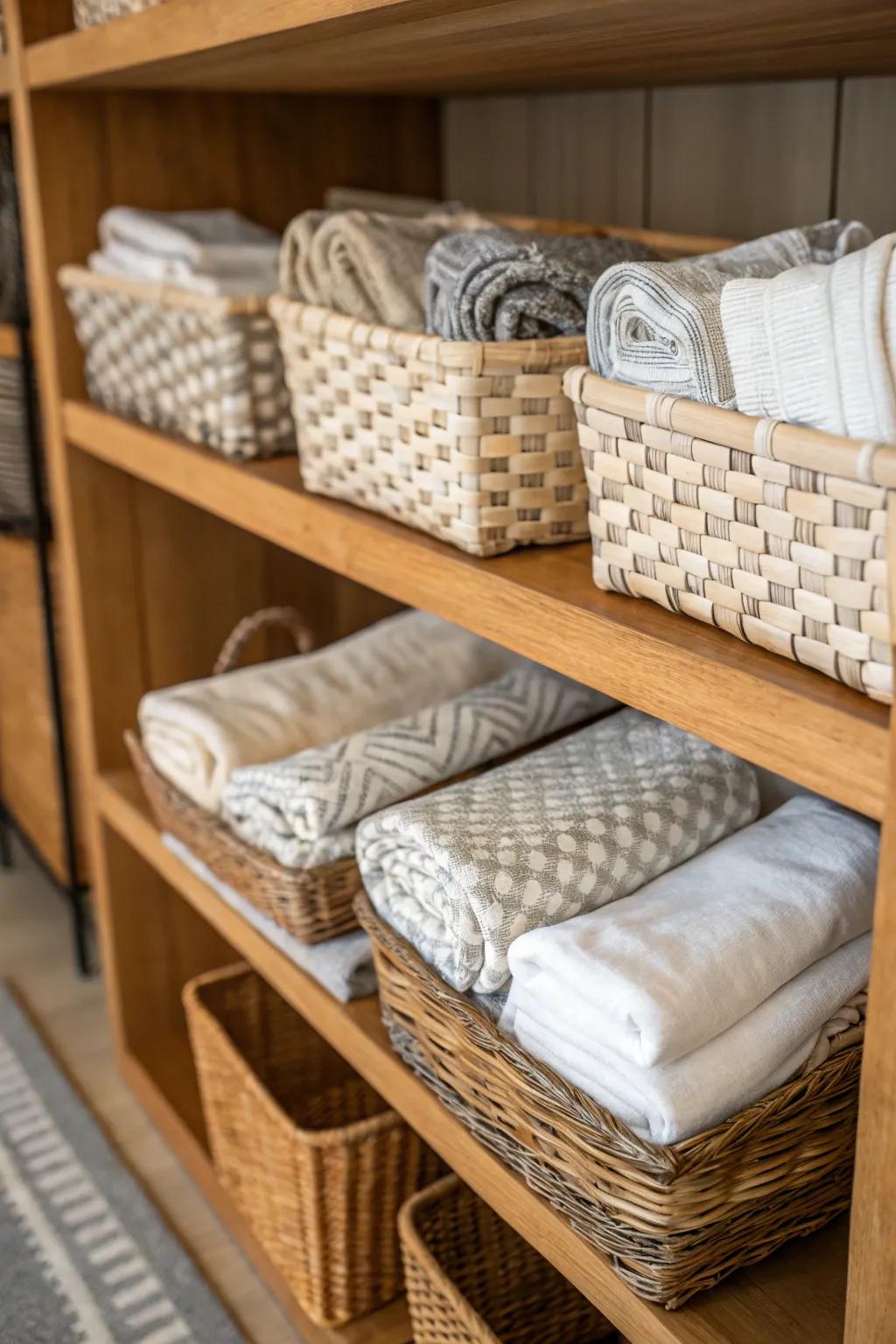 Baskets: a stylish and functional storage solution.