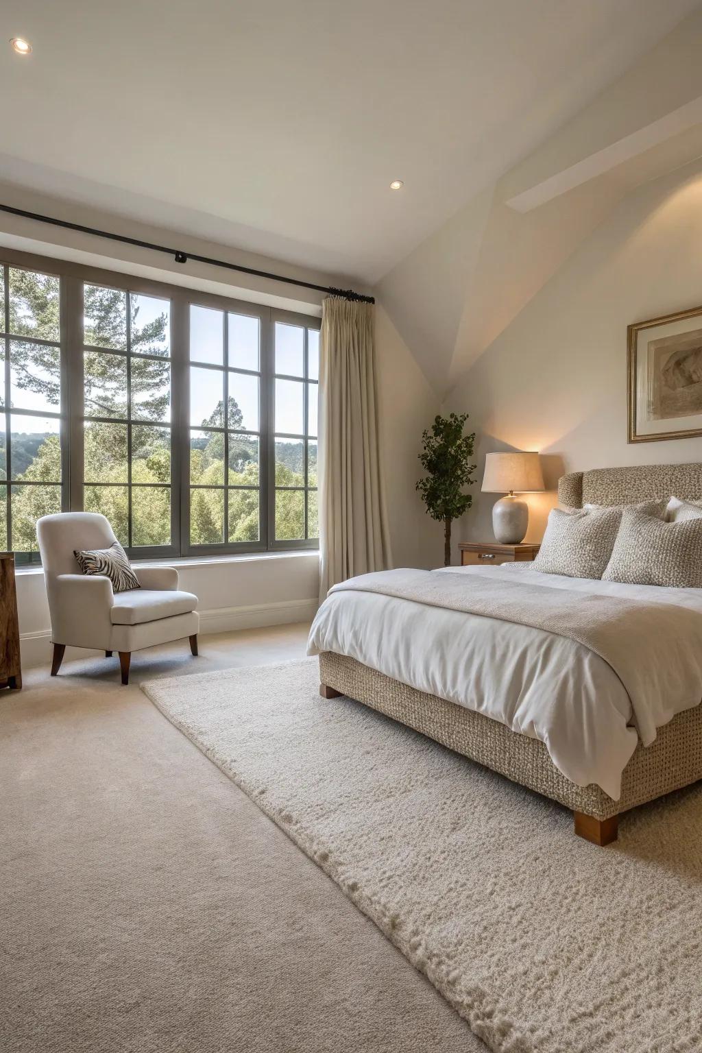 Sumptuous carpets provide delightful comfort and warmth underfoot.