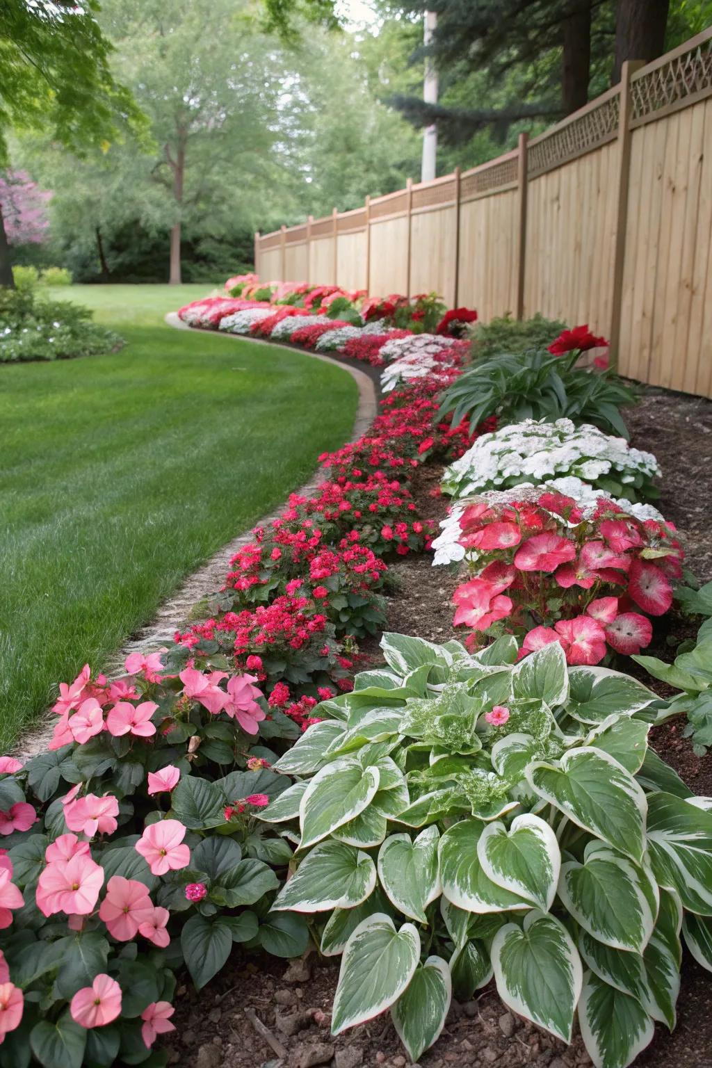 Bloom buds and foliage plants form an ideal mix for a textured garden.