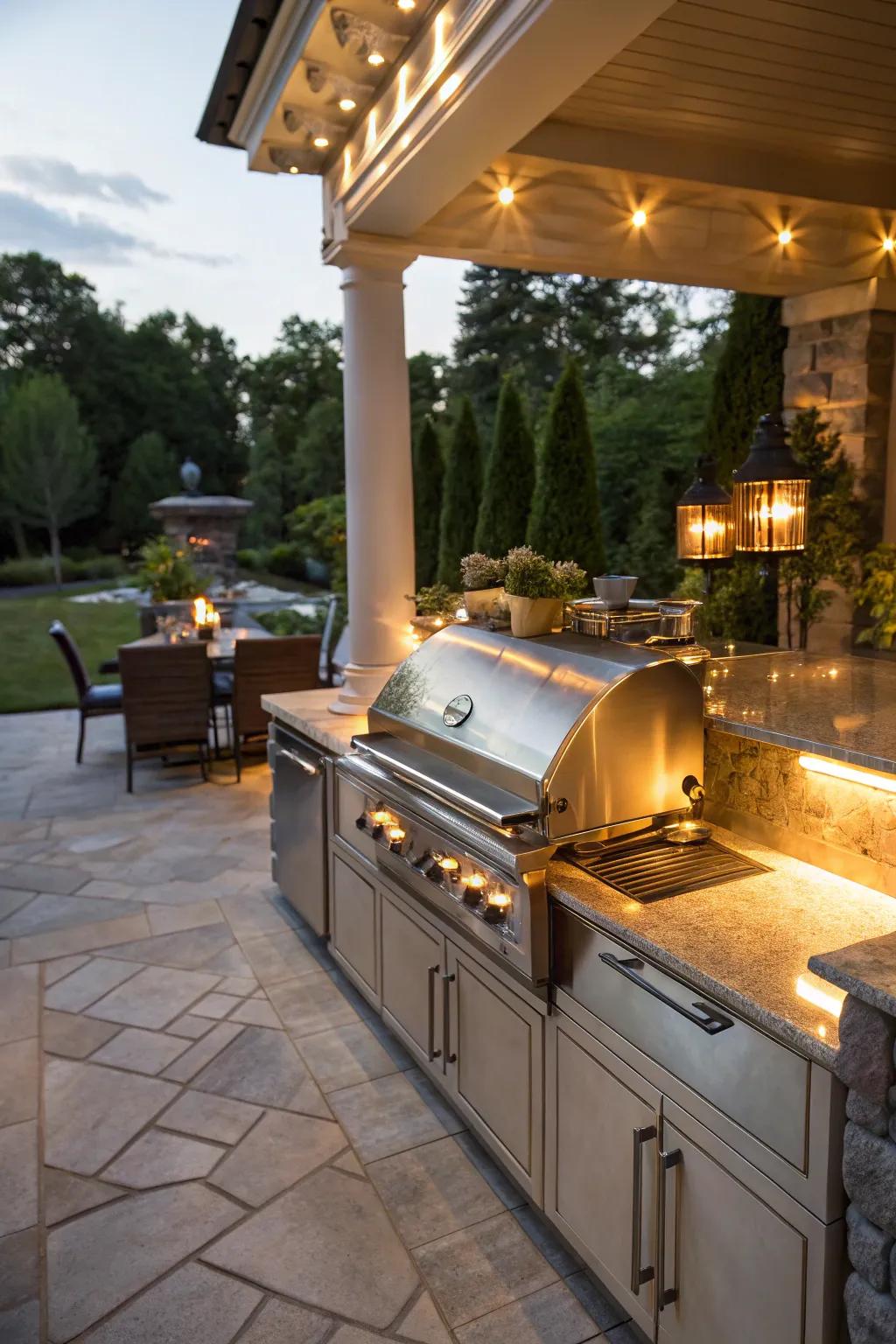 Integrated lights offer a sleek, all-in-one lighting option for grills.
