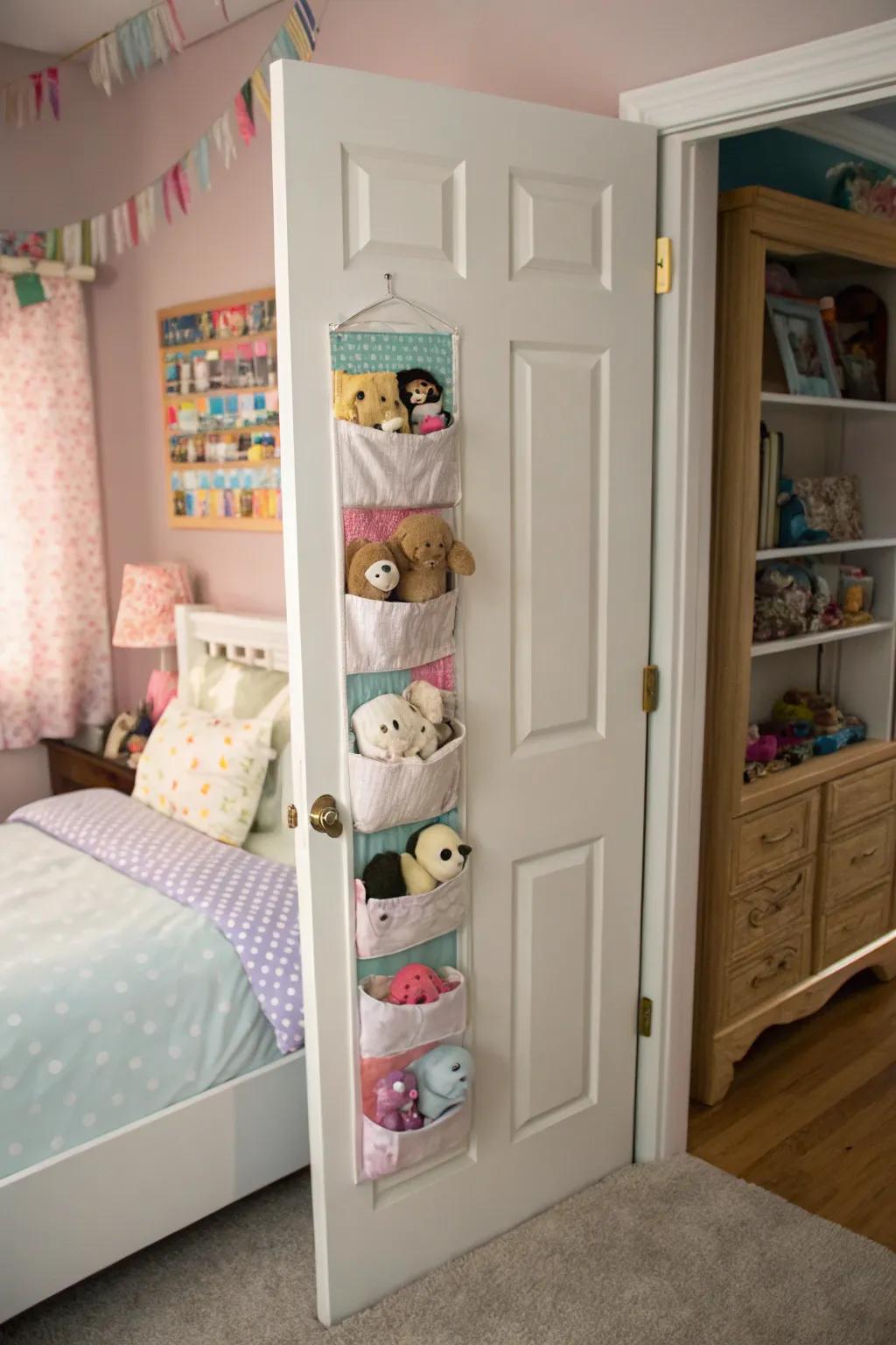 Hanging organizers make it simple to reach items by utilizing vertical space.