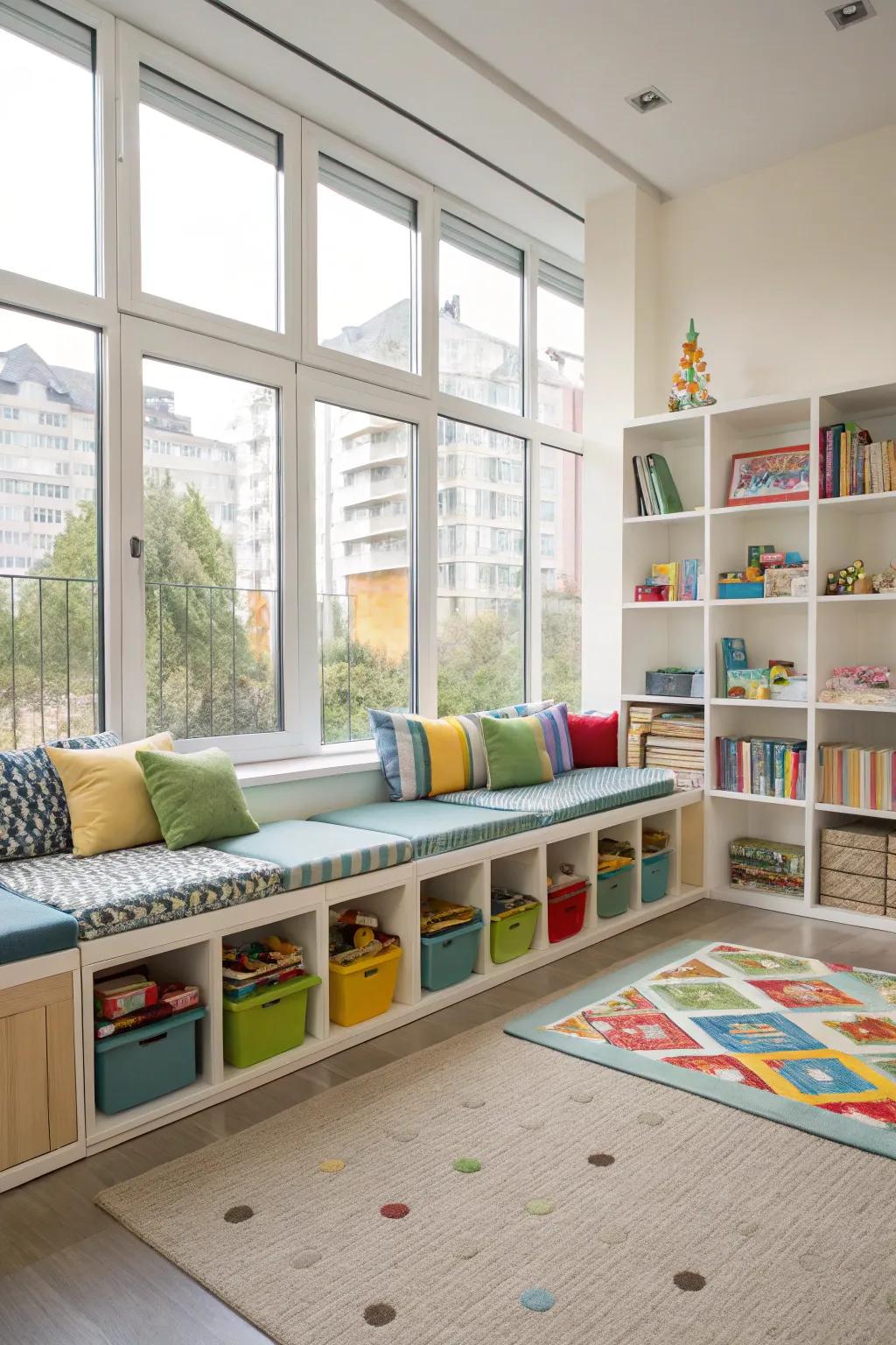 Adaptable furniture suits diverse playroom activities.