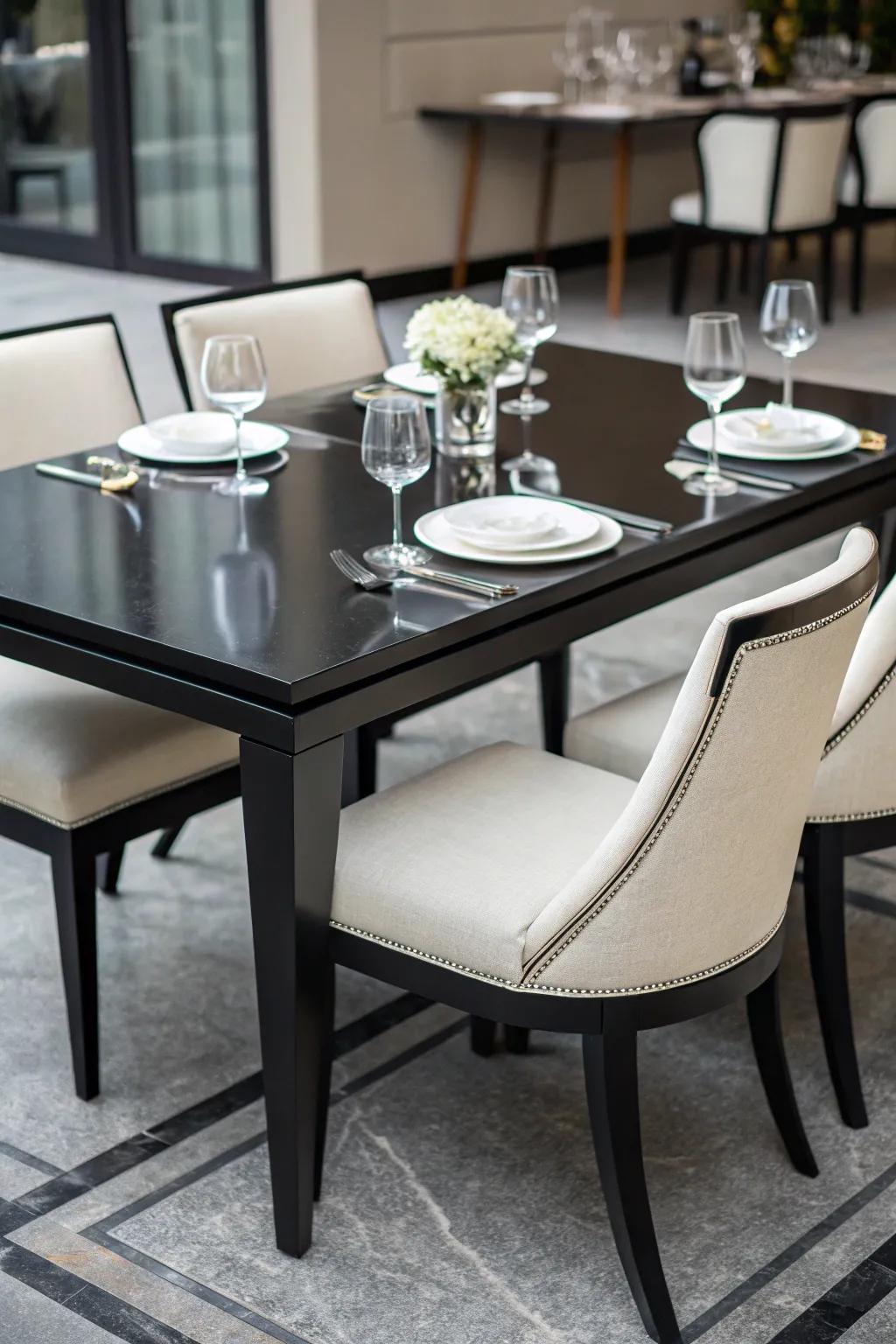 A streamlined charcoal fixture secures the area.