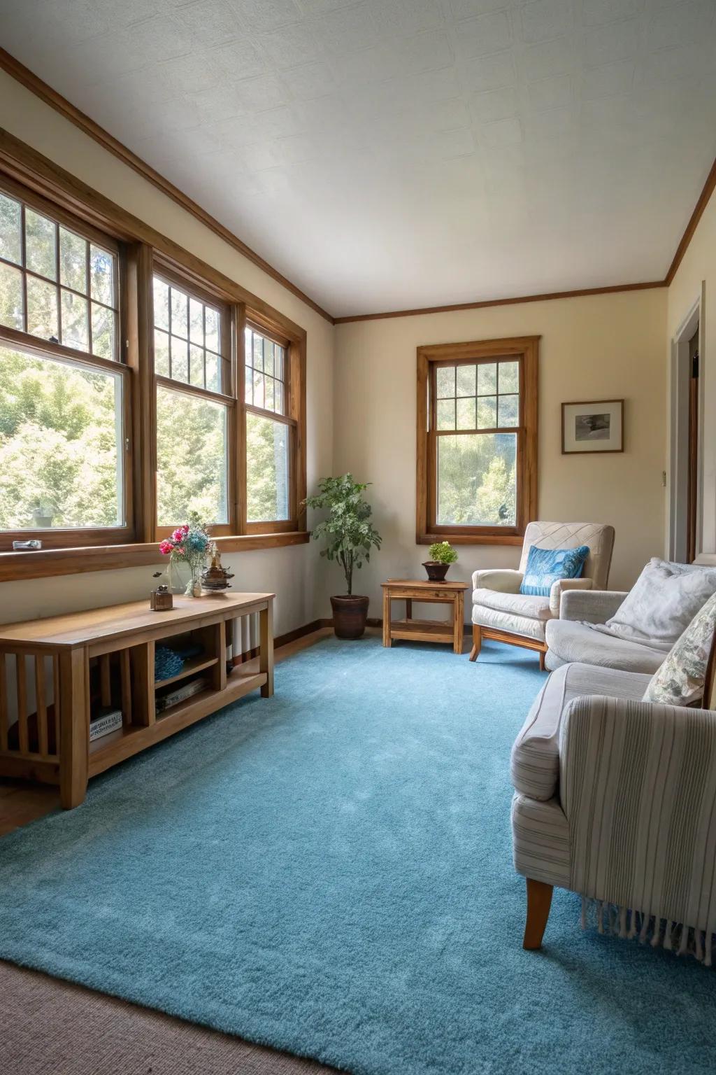 Cerulean rugs engender an airy, extensive sensation, optimal for snug spaces.