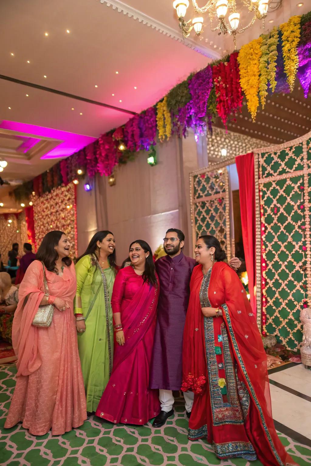 Guests in customary attire lend credibility and joy to the theme.
