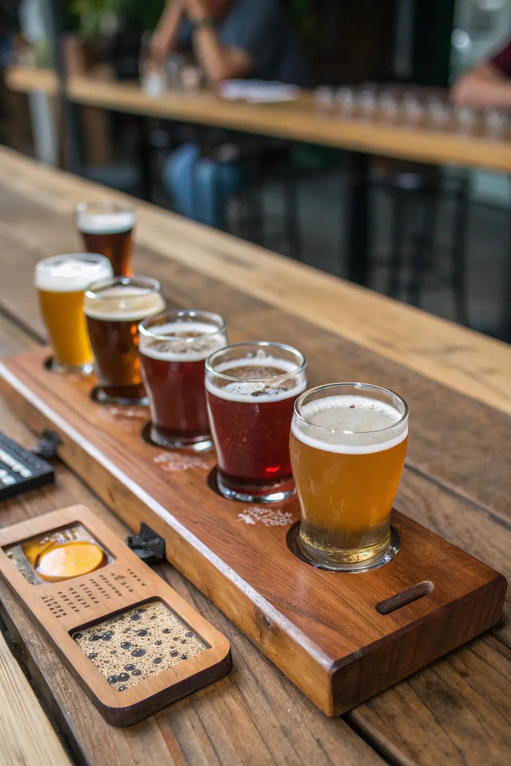 Design your own beer flights for a personalized touch.
