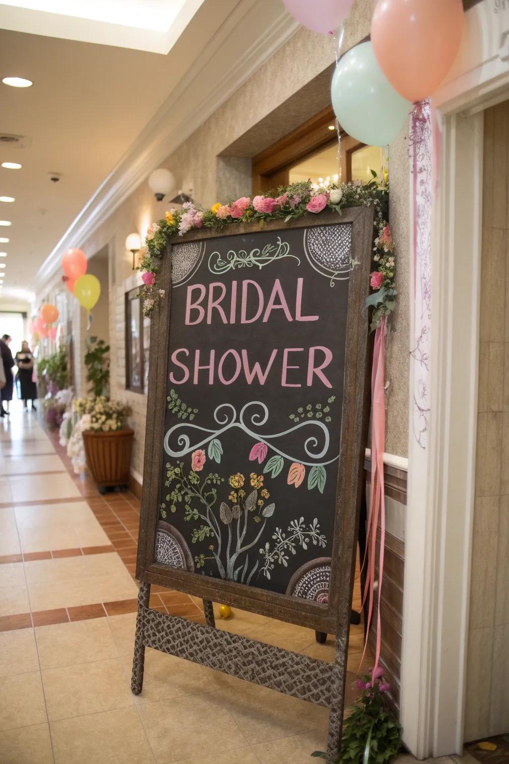 An artfully designed slateboard display welcomes guests with a personal gesture.