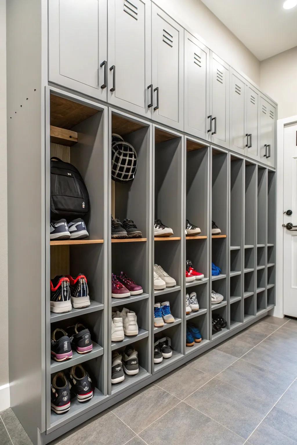 Bespoke footwear storage to keep your entrance area neat.