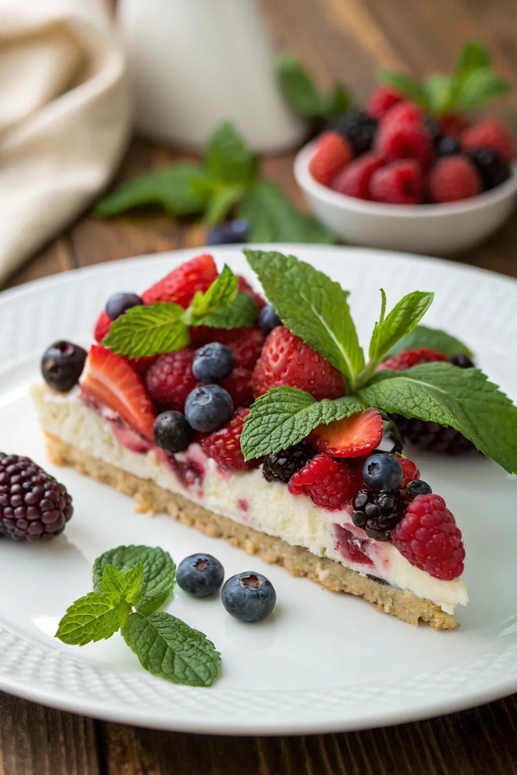 Fresh fruit decorations bring color and freshness to your dessert.