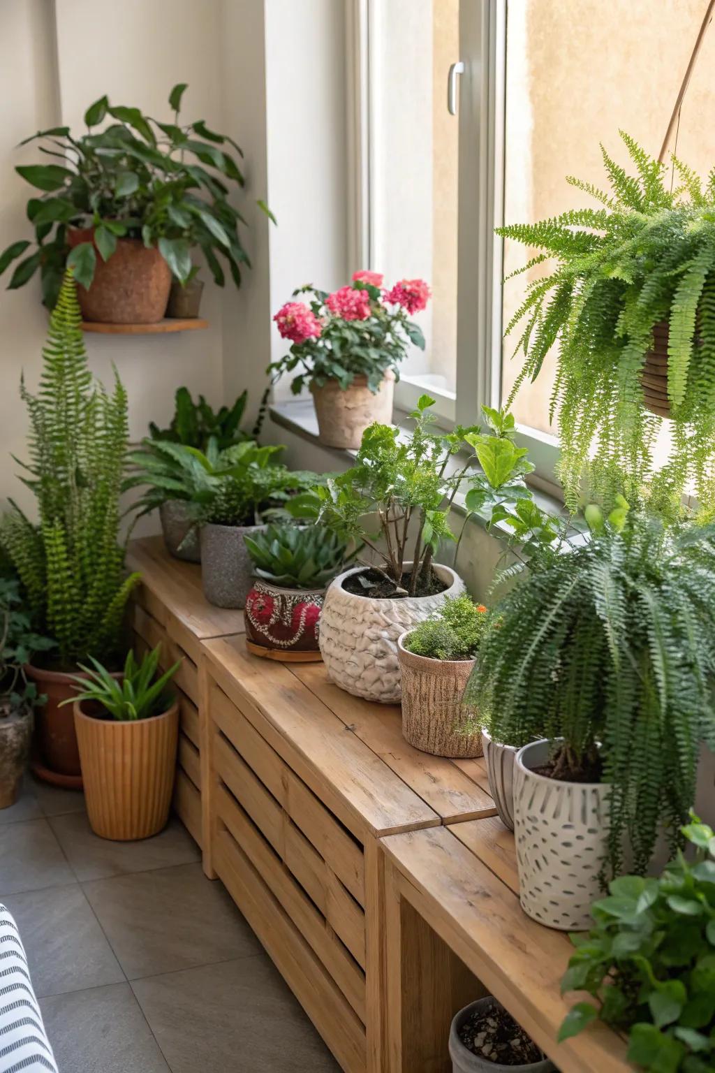 Infuse nature with vibrant foliage in your peaceful nook.