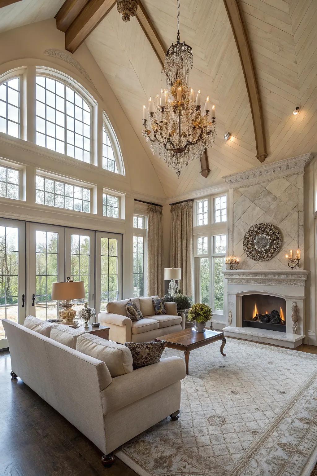 Vaulted ceilings enhance the spaciousness and height of your home.