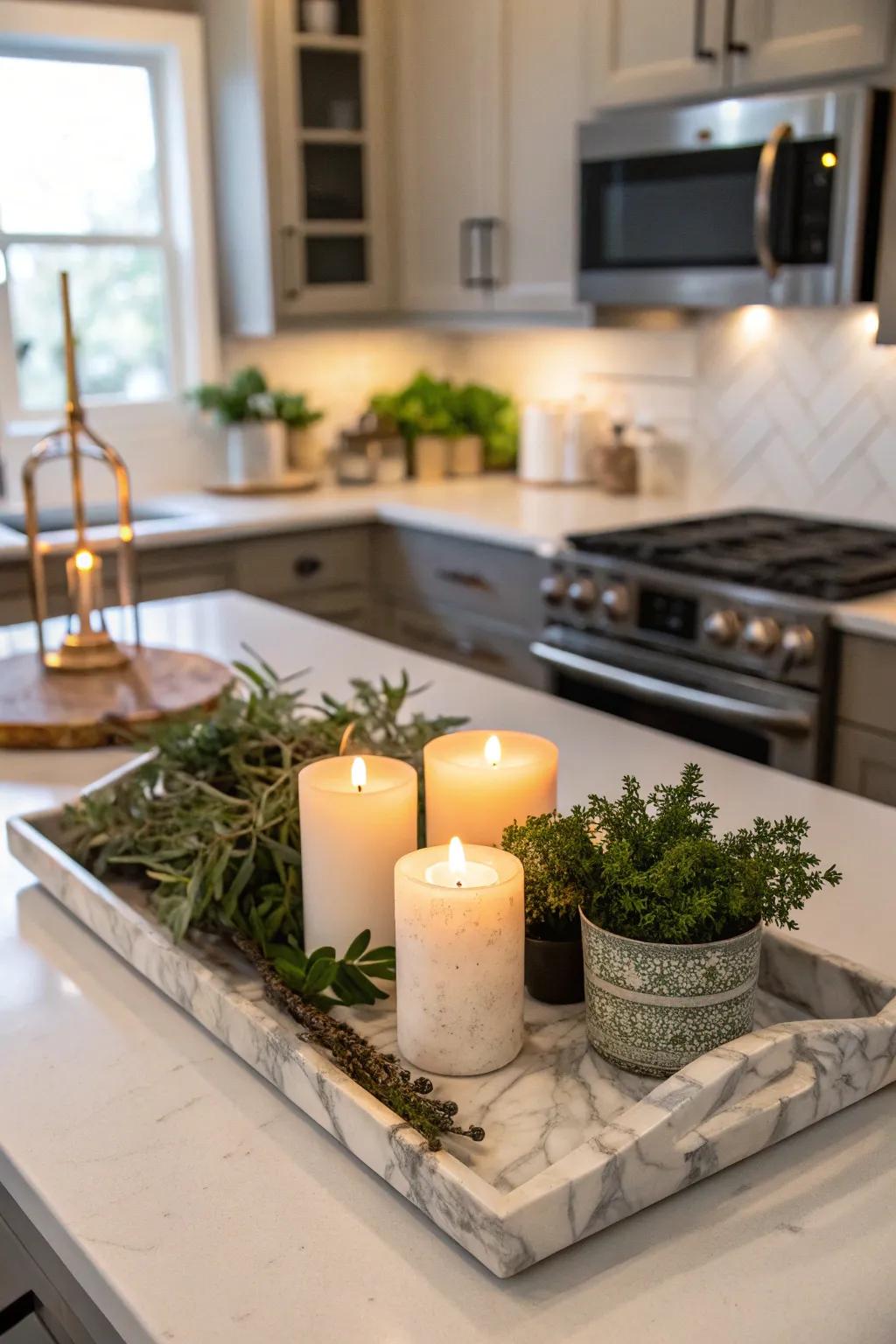 Introduce structure and elegance through decorative serving boards.