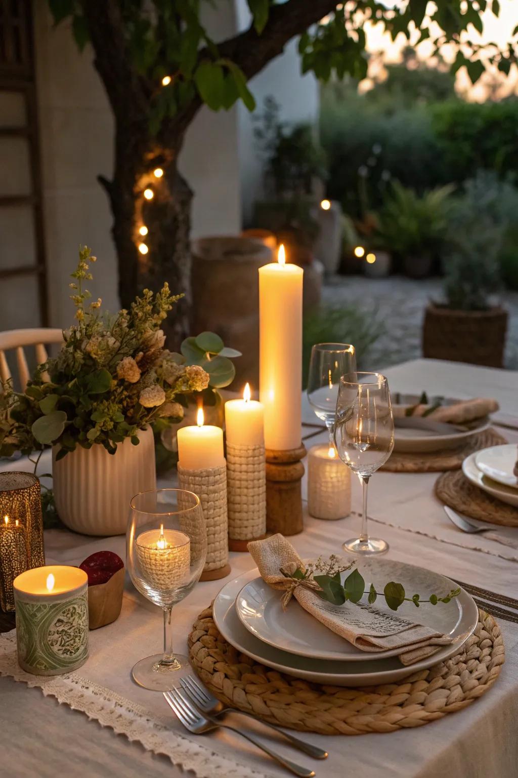 Combining different candles to craft a mesmerizing ambiance.