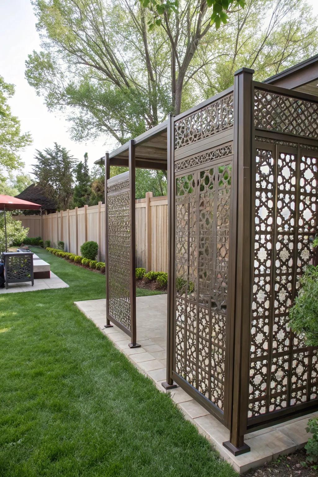 Privacy screens boost style while keeping your area secluded.