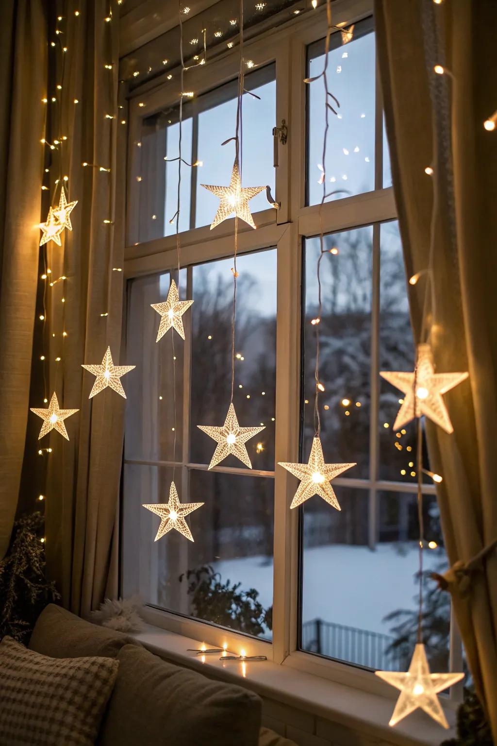 Star-shaped lights capture the wonder of the night sky within your home.
