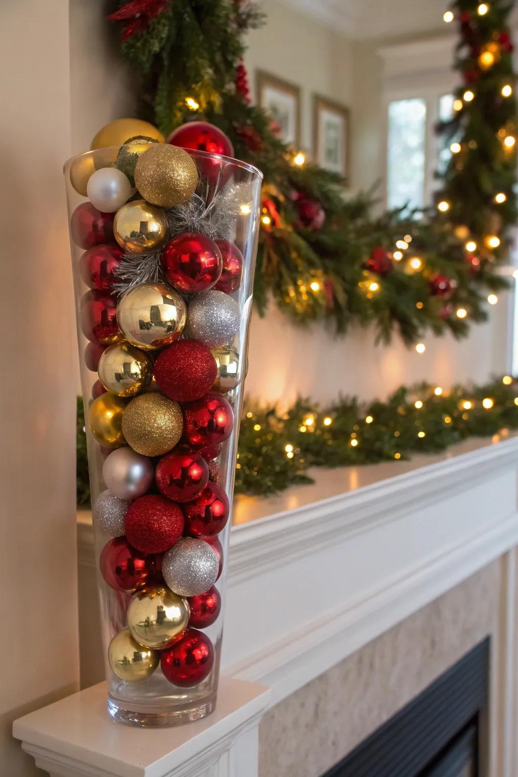 Bring in sophistication using shimmering trinkets in festive tints.
