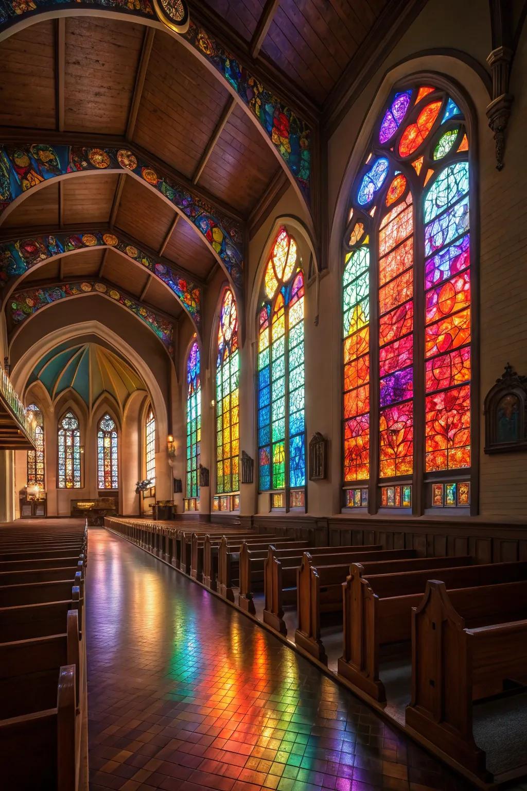 Leaded panels introduce an ethereal elegance to any room.