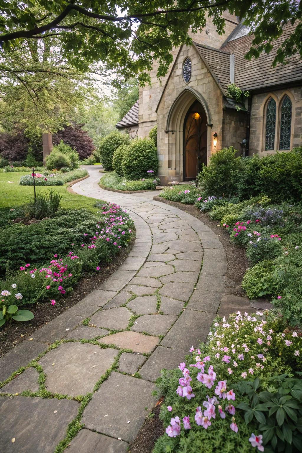 Charming walkways encourage exploration and connection with the natural world.