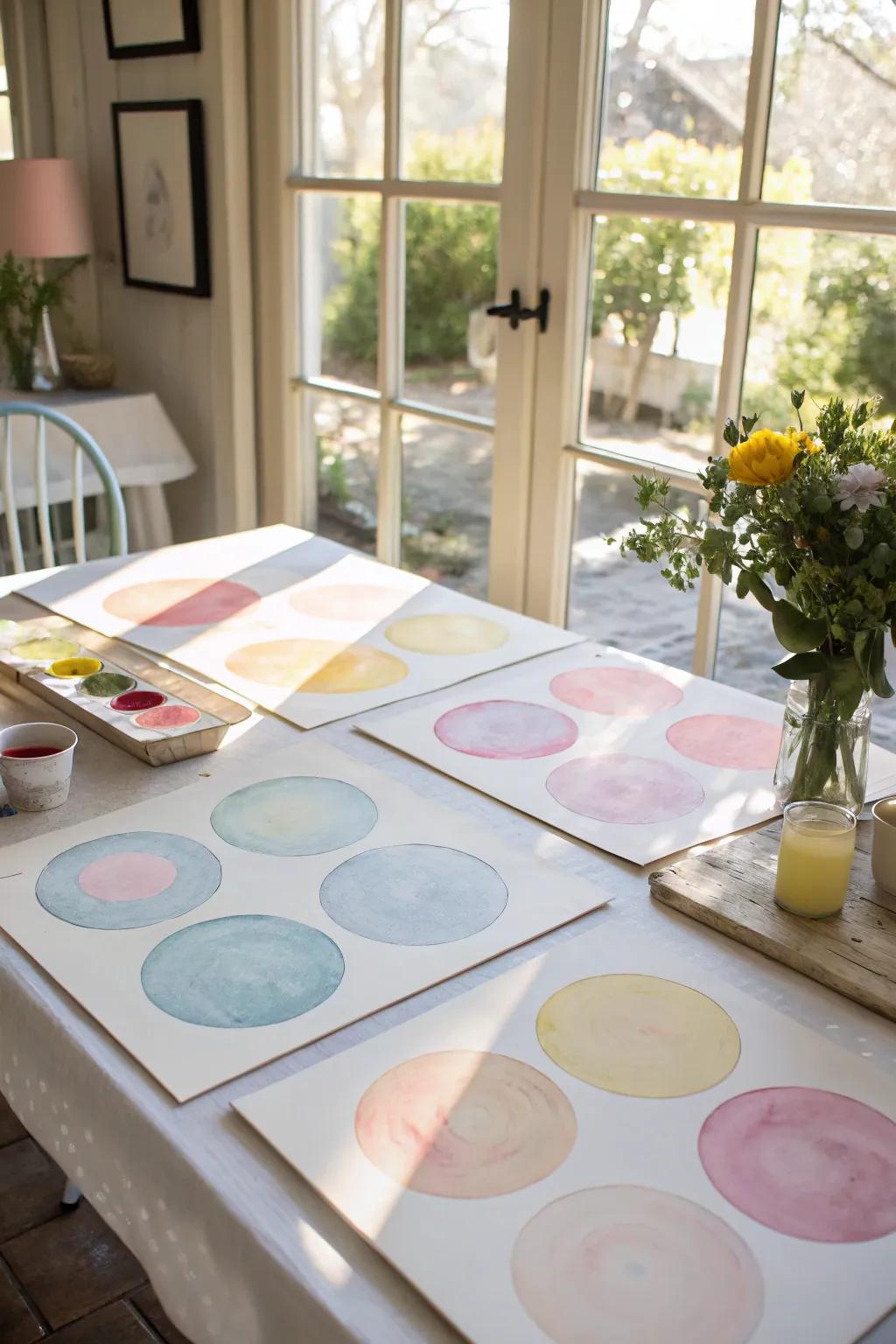 Cultivate calmness utilizing subtle translucent circles.