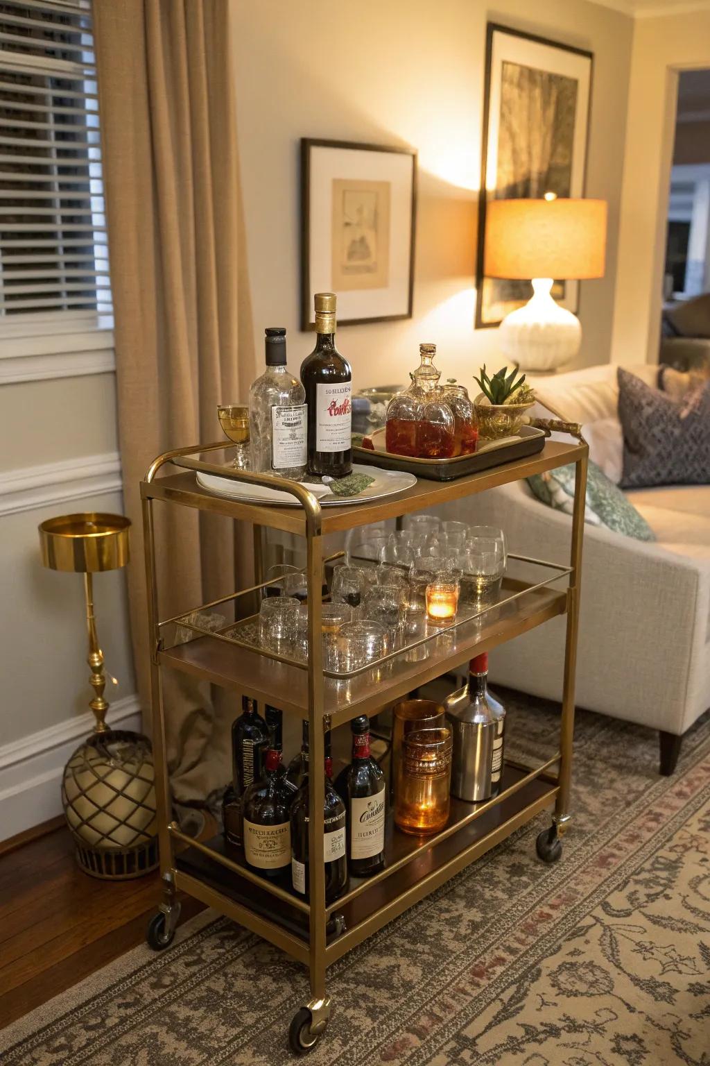 Elegant and portable, a serving station makes cocktail moments adaptable.