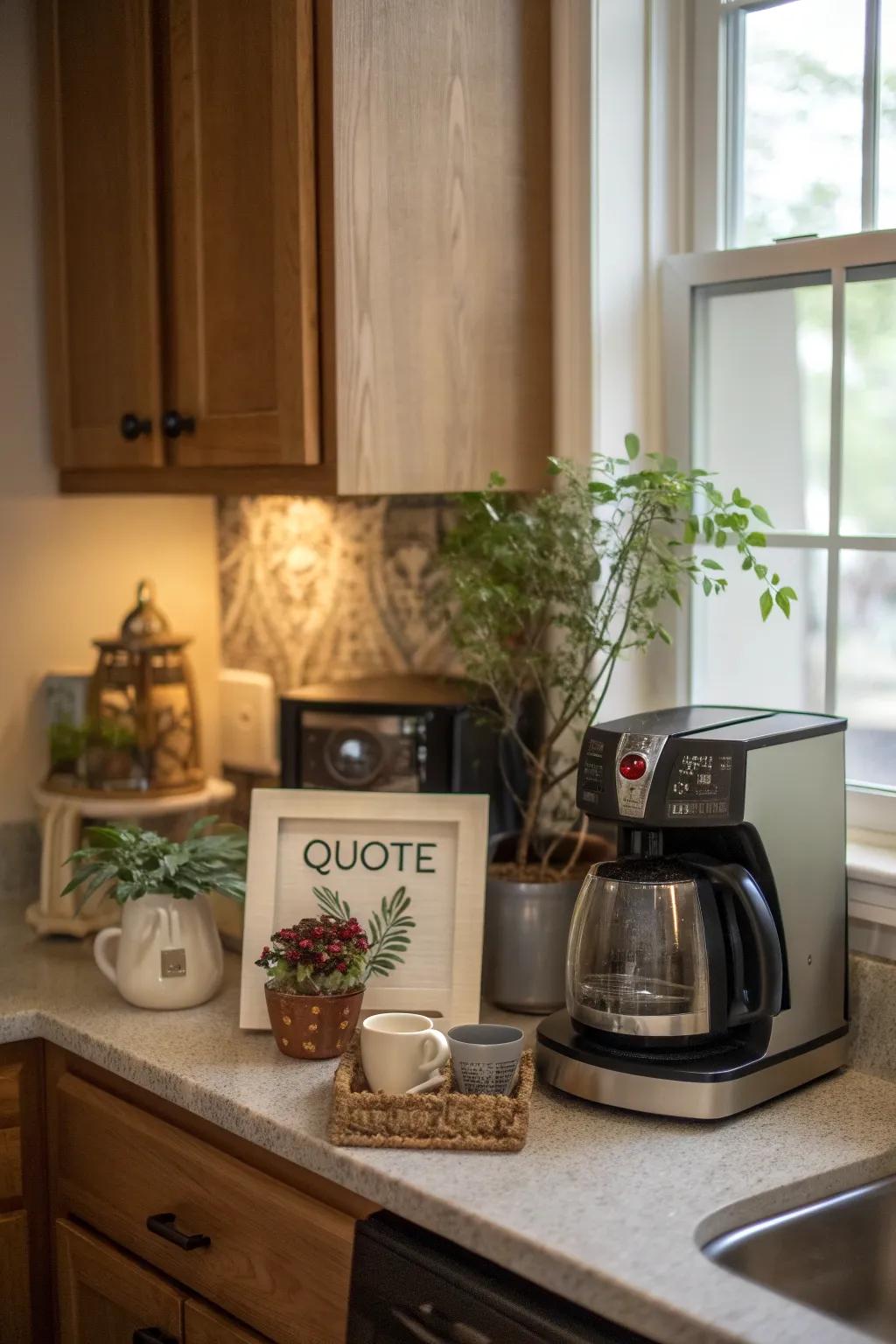 A compact countertop station enhances the functionality and style of your kitchen.