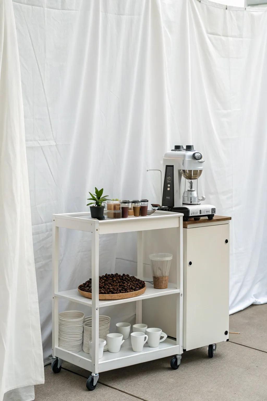 A simple coffee cart design for a streamlined morning.