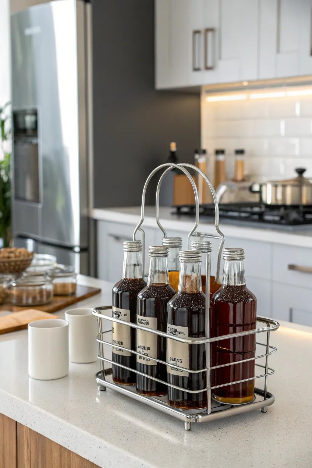 Refined steel wire frame for a minimalist and up-to-date impact.