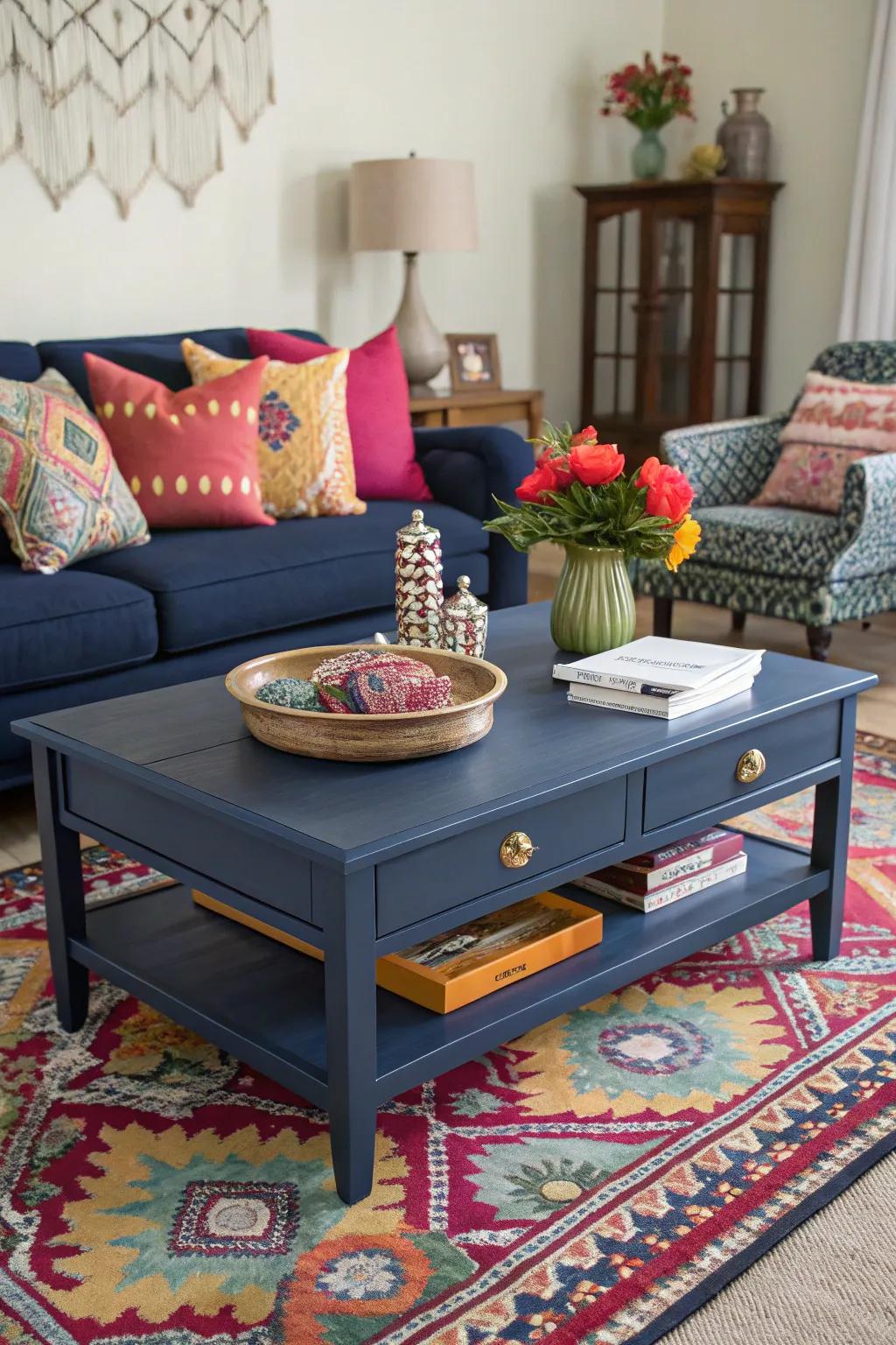 Deep blue introduces a bold and sophisticated element to your decor.