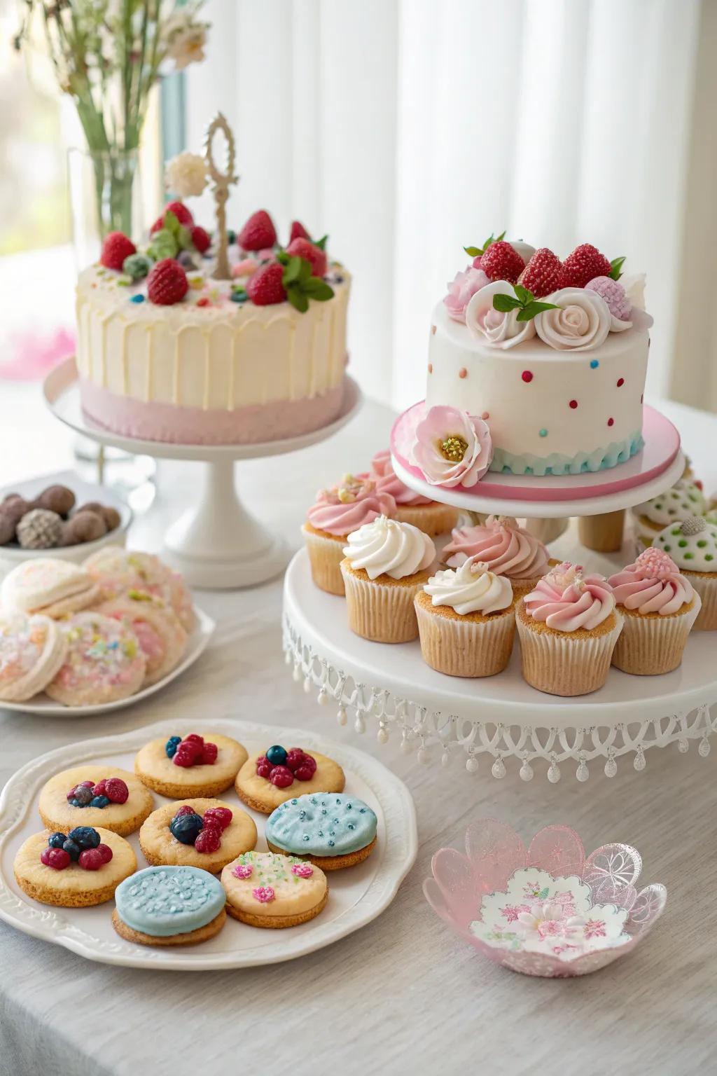 A delightful dessert buffet catering to different tastes.