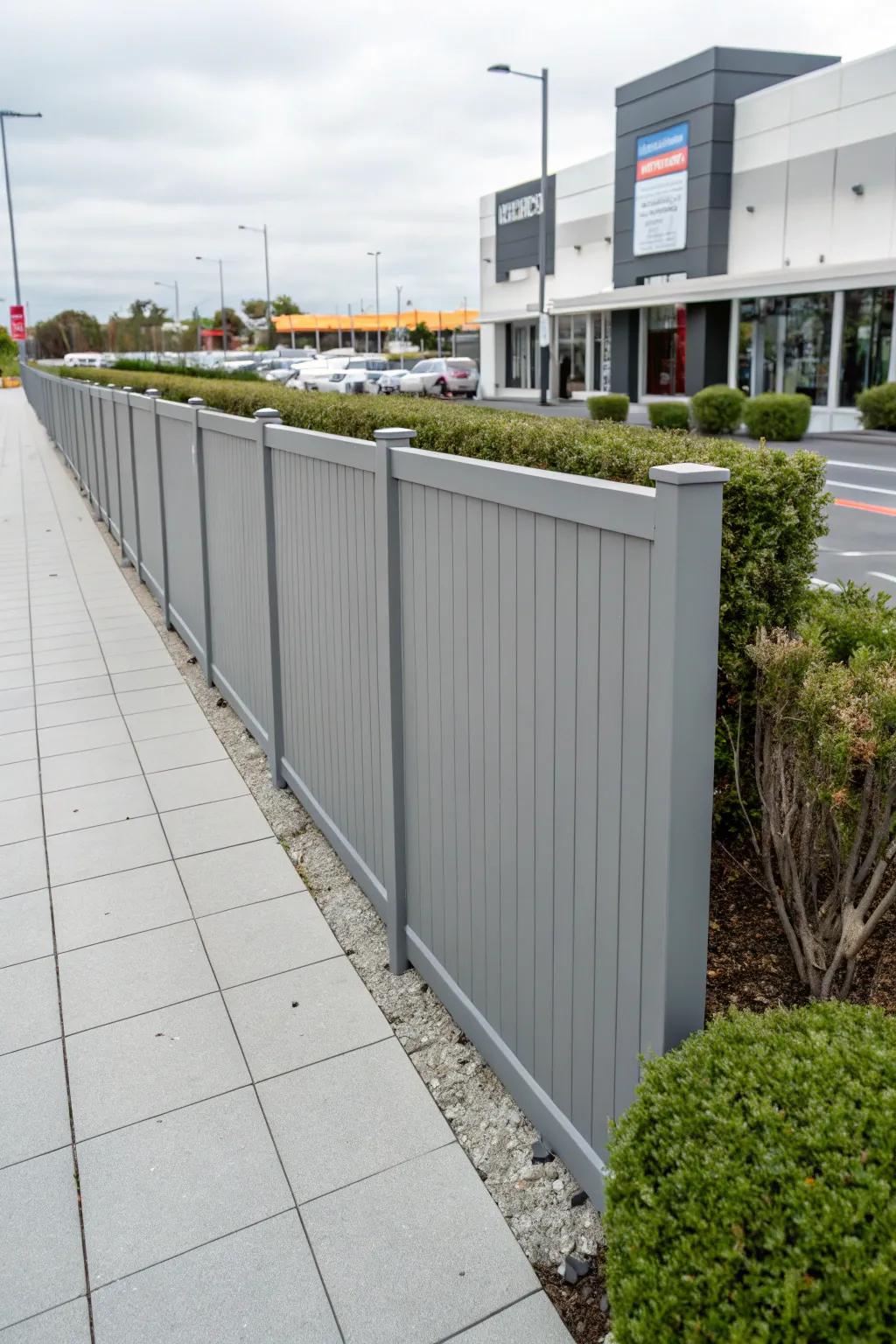 Vinyl fencing brings a contemporary touch with minimal maintenance.
